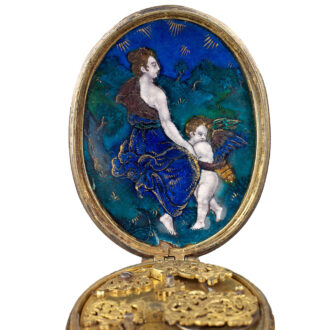 French polychrome enamel-painted watch Circa 1600-1650