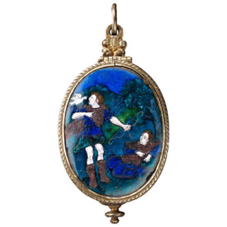 French polychrome enamel-painted watch Circa 1600-1650