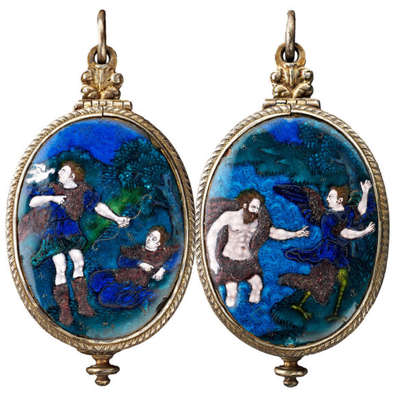 French polychrome enamel painted watch Circa 1600-1650