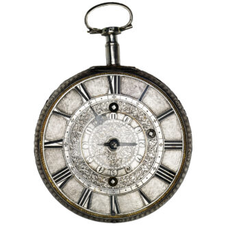 English silver oignon watch with single hand and alarm Circa 1680