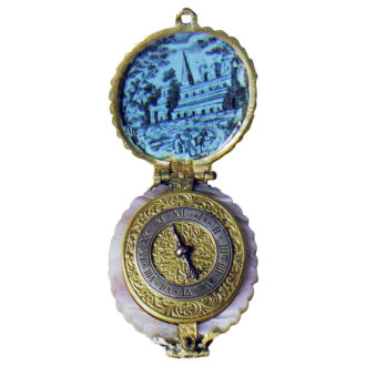 Unusual German agate-cameo verge pocket watch Circa 1650