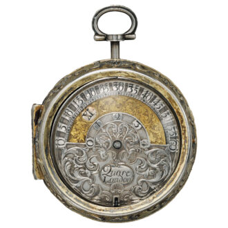 Rare English verge watch with moving digital hour Circa 1690