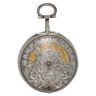 Rare English verge watch with moving digital hour Circa 1690