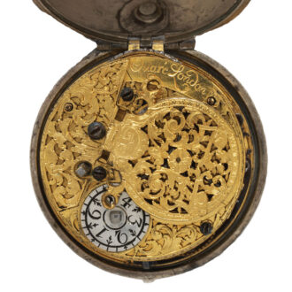 Rare English verge watch with moving digital hour Circa 1690