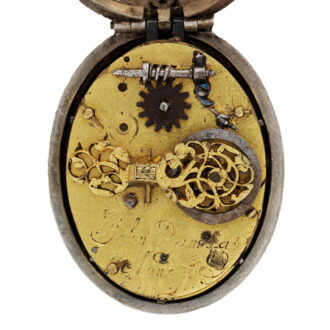 English silver oval pre-hairspring verge pocket watch Circa 1637