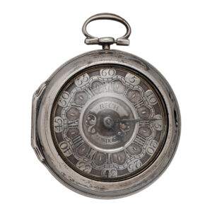 English silver repoussé verge pocket watch Circa 1751-52