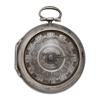 English silver repoussé verge pocket watch Circa 1751-52