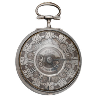 English silver repoussé verge pocket watch Circa 1751-52