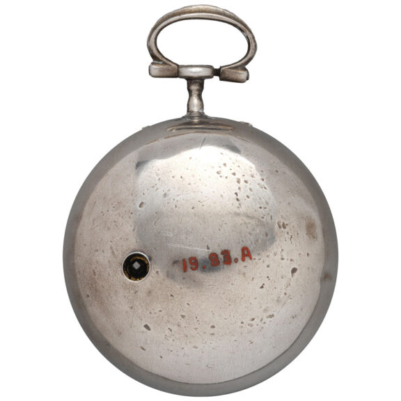 English silver repoussé verge pocket watch Circa 1751-52 English silver repoussé verge pocket watch Circa 1751-52