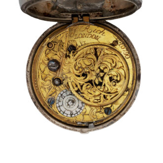 English silver repoussé verge pocket watch Circa 1751-52