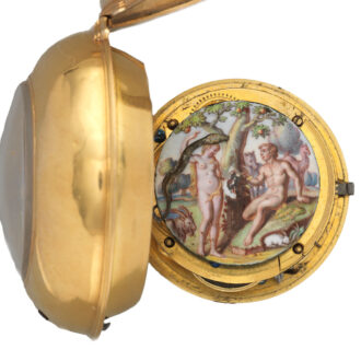 English gold enamel verge with a snake automaton Circa 1720