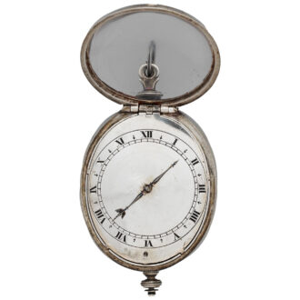 Rare English silver oval verge puritan watch Circa 1640-50