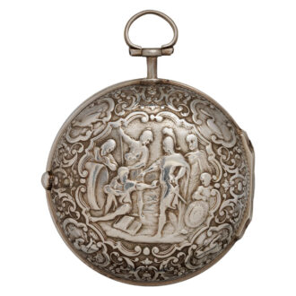 English silver pair cased repoussé watch with date Circa 1695-1750