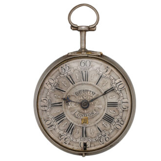 English silver pair cased repoussé watch with date Circa 1695-1750