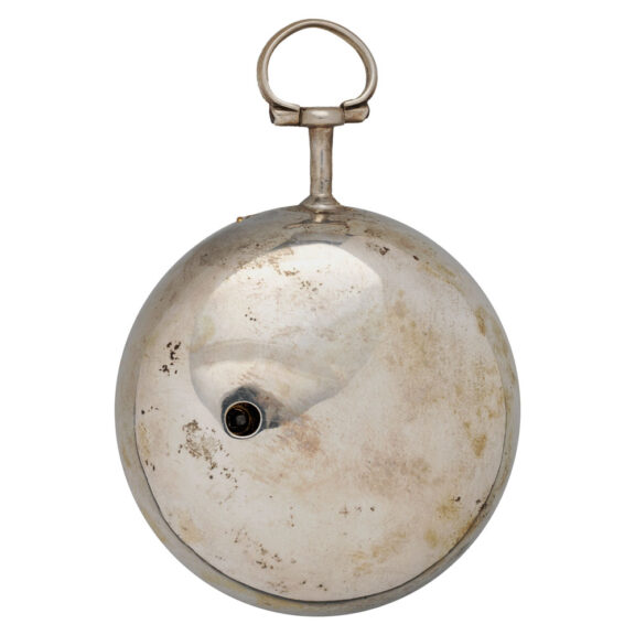 English silver pair cased repoussé watch with date Circa 1695-1750 English silver pair cased repoussé watch with date Circa 1695-1750