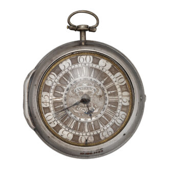 Rare English silver pair cased verge pocket watch Circa 1749