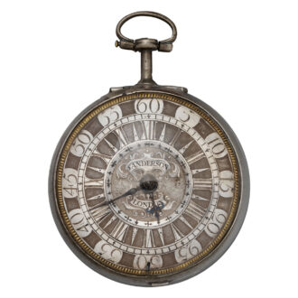 Rare English silver pair cased verge pocket watch Circa 1749