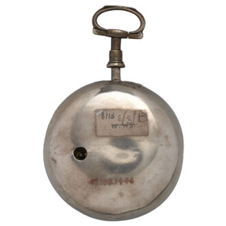 English silver pair-cased repoussé pocket watch Circa 1759
