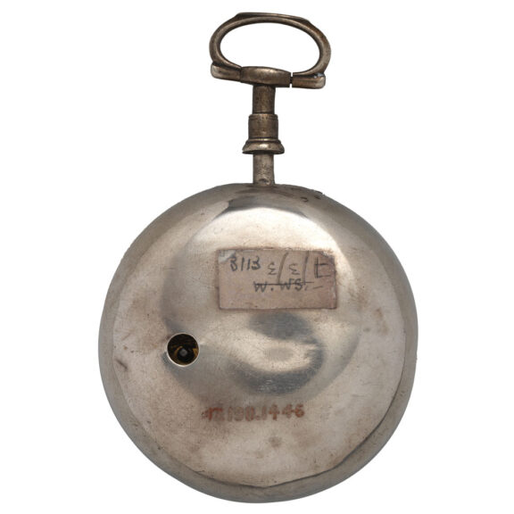 English silver pair-cased repoussé pocket watch Circa 1759 English silver pair-cased repoussé pocket watch Circa 1759