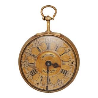 English gold repoussé pair-cased pocket watch Circa 1700