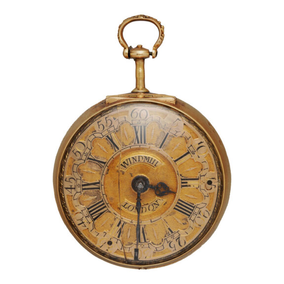 English gold repoussé pair-cased pocket watch Circa 1700 English gold repoussé pair-cased pocket watch Circa 1700