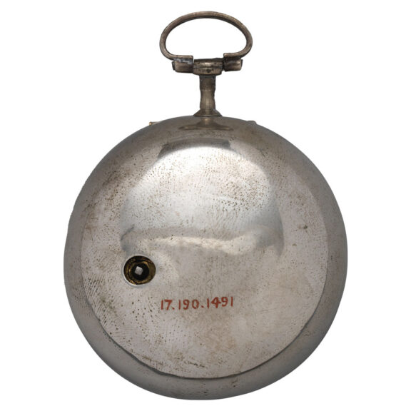 English silver pair-cased repoussé pocket watch Circa 1695 English silver pair-cased repoussé pocket watch Circa 1695