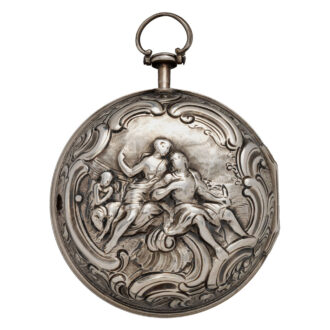English silver pair-cased repoussé watch with date Circa 1759