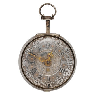English silver pair-cased repoussé watch with date Circa 1759