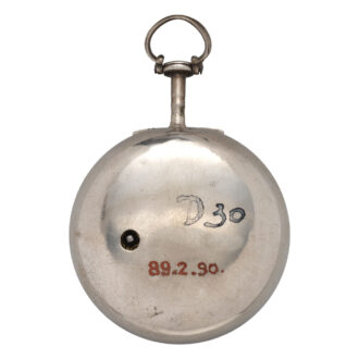 English silver pair-cased repoussé watch with date Circa 1759