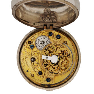 English silver pair-cased repoussé watch with date Circa 1759