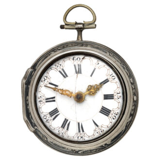 English pair-cased watch with repoussé decoration Circa 1758
