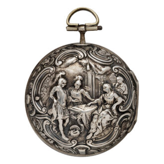 English pair-cased watch with repoussé decoration Circa 1758