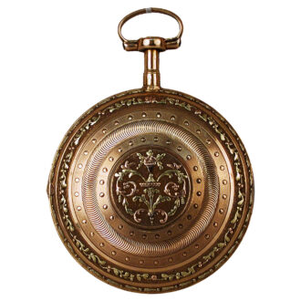 French multi-colour gold pocket watch from the 18th century