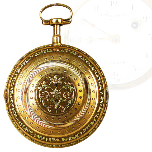French multi-colour gold pocket watch from the 18th century