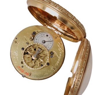 French multi-colour gold pocket watch from the 18th century