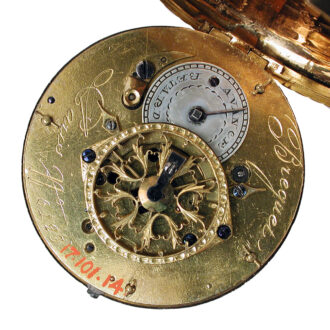 French multi-colour gold pocket watch from the 18th century