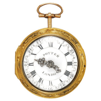 Rare English double-cased repoussé verge watch Circa 1790-92