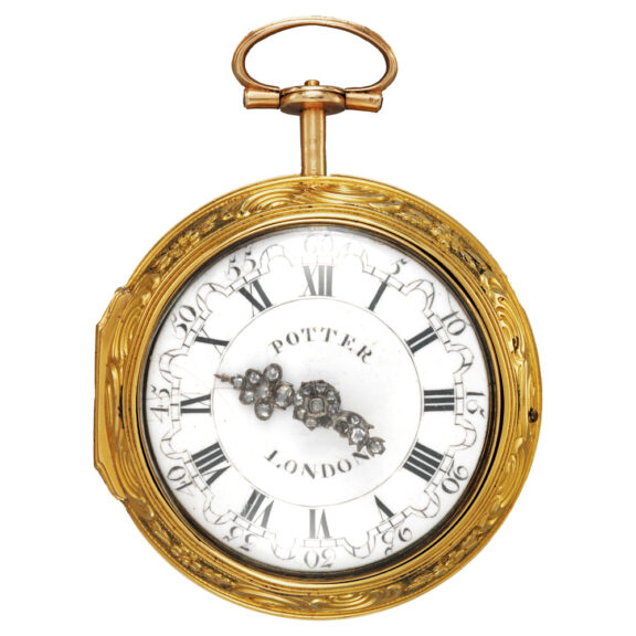Rare English double-cased repoussé verge watch Circa 1790-92 Rare English double-cased repoussé verge watch Circa 1790-92