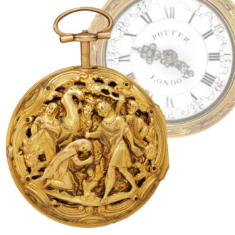 Rare English double-cased repoussé verge watch Circa 1790-92