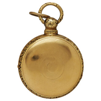 English gold pocket watch with decorated dial Circa 1824-1825