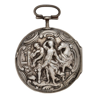 English verge pocket watch in repoussé silver case Circa 1765-66 English verge pocket watch in repoussé silver case Circa 1765-66