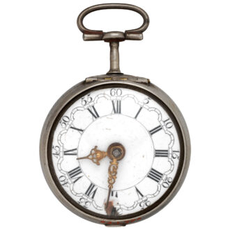 English verge pocket watch in repoussé silver case Circa 1765-66 English verge pocket watch in repoussé silver case Circa 1765-66
