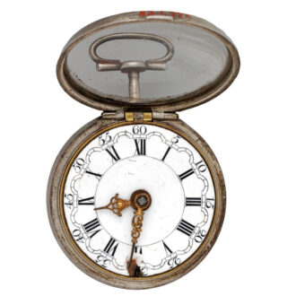 English verge pocket watch in repoussé silver case Circa 1765-66 English verge pocket watch in repoussé silver case Circa 1765-66