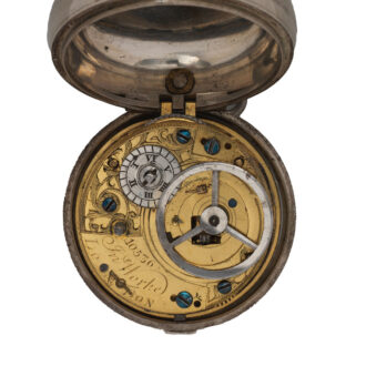 English verge pocket watch in repoussé silver case Circa 1765-66 English verge pocket watch in repoussé silver case Circa 1765-66