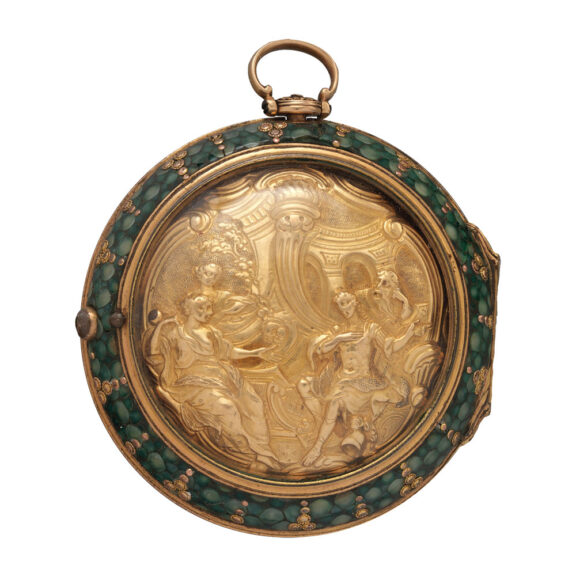 An English repoussé verge pocket watch in a triple case Circa 1770 An English repoussé verge pocket watch in a triple case Circa 1770
