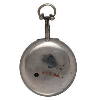 English silver pair cased watch with Masonic dial Circa 1787-1810