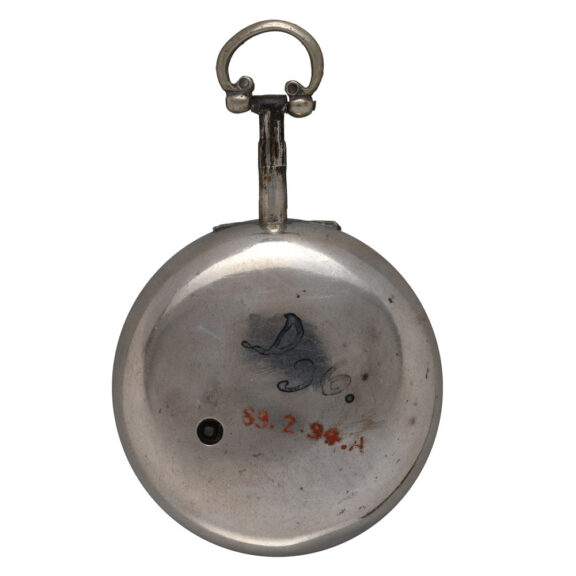 English silver pair cased watch with Masonic dial Circa 1787-1810 English silver pair cased watch with Masonic dial Circa 1787-1810