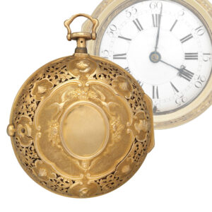 English gold pair-cased verge pocket watch Circa 1740