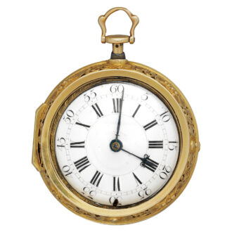English gold pair-cased verge pocket watch Circa 1740