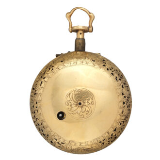 English gold pair-cased verge pocket watch Circa 1740